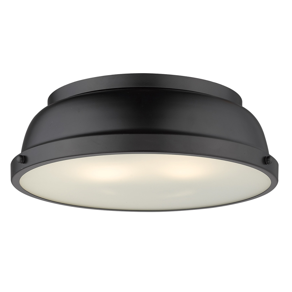 Yep by Golden Lighting Duncan 2-light Flush Mount in Matte Black